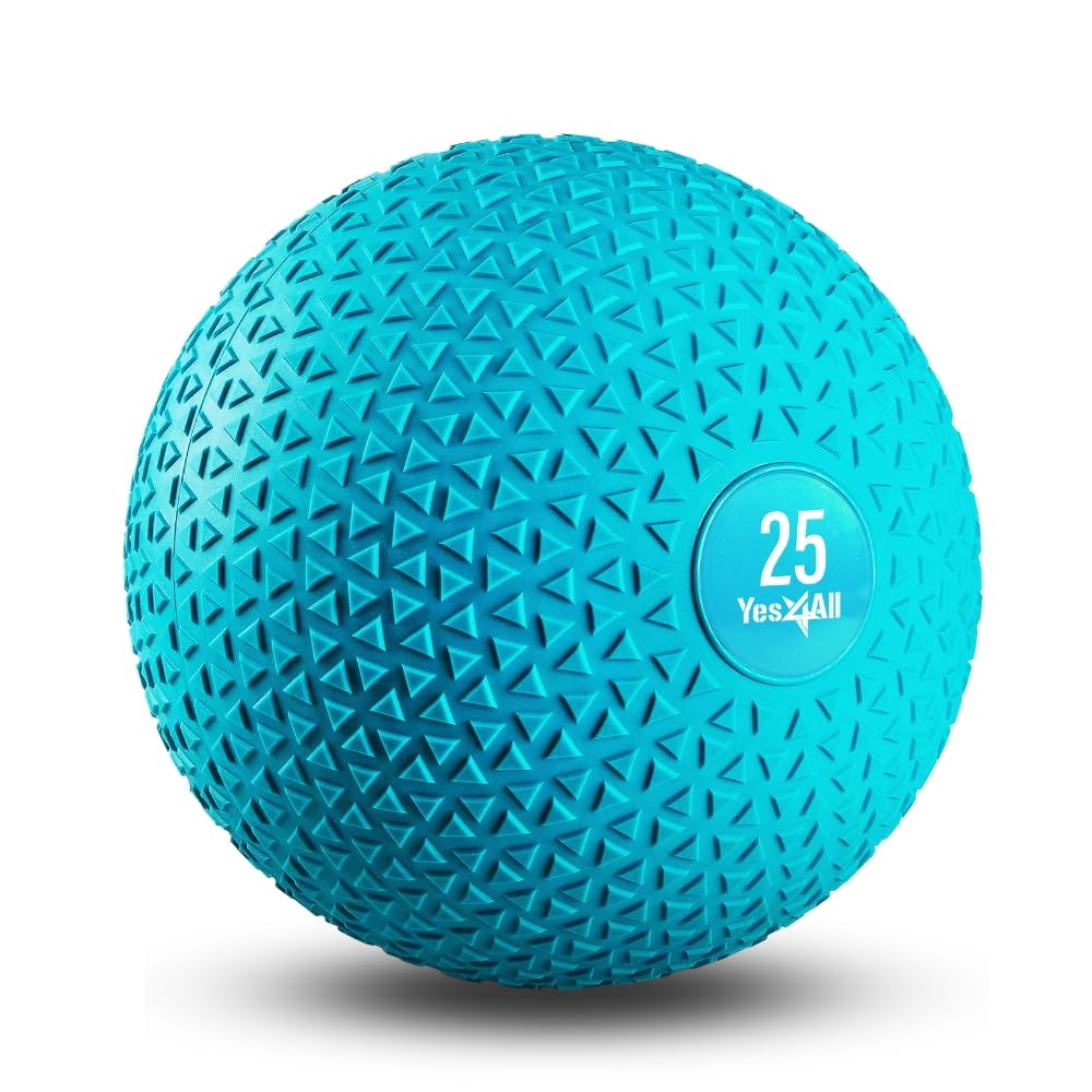 Yes4All Upgraded Fitness Slam Medicine Ball 10lbs for Strength, Power Workout | Exercise, Workout Ball | Orange Beast