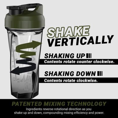 HELIMIX 2.0 Vortex Blender Shaker Bottle Holds upto 28oz | No Blending Ball or Whisk | USA Made | Portable Pre Workout Whey Protein Drink Shaker Cup | Mixes Cocktails Smoothies Shakes | Top Rack Safe