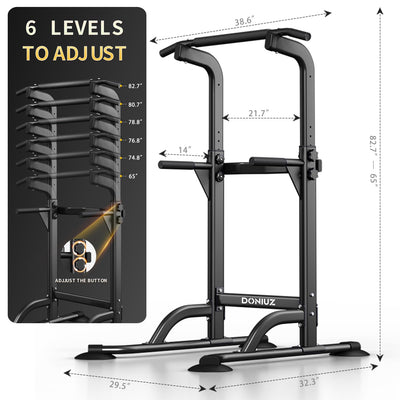 Power Tower Pull Up Bar and Dip Station, Multi-Function Home Gym, Strength Training Fitness Equipment, Height Adjustable