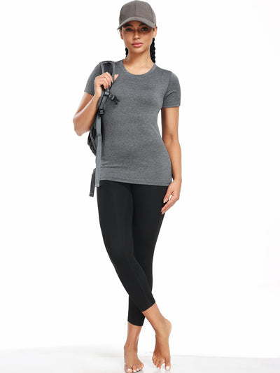 CADMUS 3/4/5 Pack Women's Compression Shirt Running Athletic T-Shirts Workout Tops Baselayer Short Sleeve Yoga Gym Sports