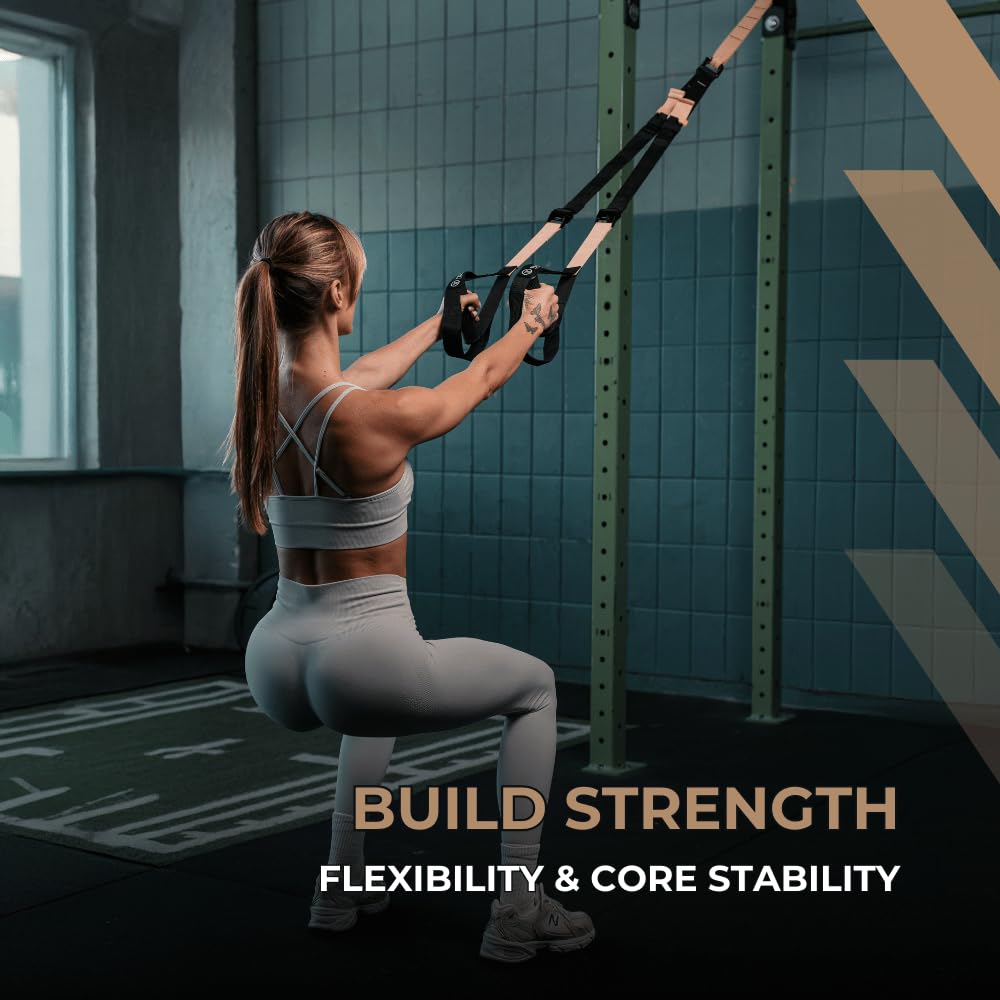 THYSOL® Resistance Trainer Pro Xtreme Straps Army | Sling Trainer Set with Adjustable Door Anchor | Fitness Home Workouts - Suitable for Travelling & for Training Indoor & Outdoor