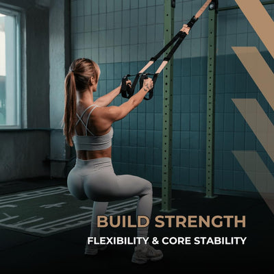 THYSOL® Resistance Trainer Pro Xtreme Straps Army | Sling Trainer Set with Adjustable Door Anchor | Fitness Home Workouts - Suitable for Travelling & for Training Indoor & Outdoor