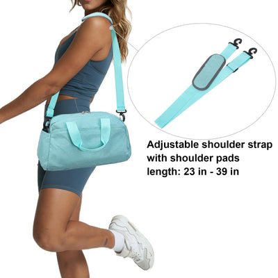 14 inch Small Gym Bag for Women & Men, Mini Duffel Bag for Travel Sports Lightweight Carry On Bag (Light Green)