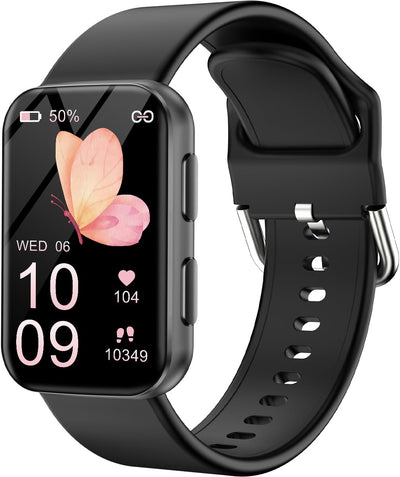 MorePro Health Fitness Tracker with Blood oxy-gen Monitor and 24/7 Heart Rate and Blood Pressure, Sleep Monitor, 120+ Sport Modes Waterproof Fitness Watch for Women Men Android iOS, Black