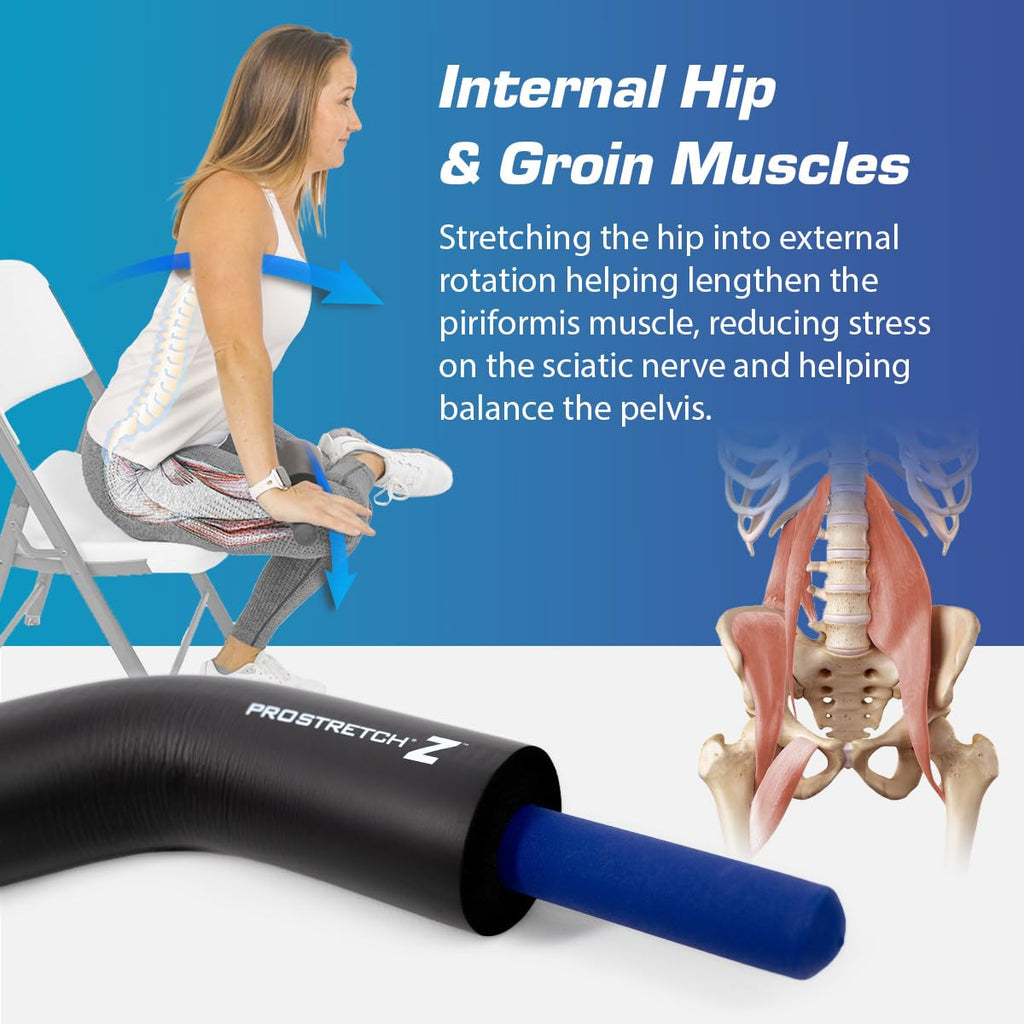 ProStretch Z, Innovative Stretching and Alignment Device to Enhance Flexibility and Range of Motion in Hip Flexors, Piriformis, Glutes, and Lower Back for Pain Relief