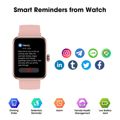Smart Watch for Women Men, Fitness Tracker Watch with Heart Rate Monitor, Sleep, Blood Oxygen Tracker, 5ATM Waterproof Smartwatch Sports Watch Compatible with Android iOS Phones Step Calories Counter