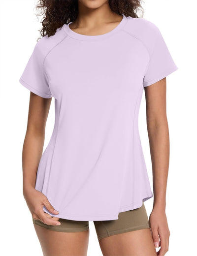 Loovoo Workout Tops for Women Loose Fit Breathable Activewear Cool Quick Dry Gym Athletic Tee Top