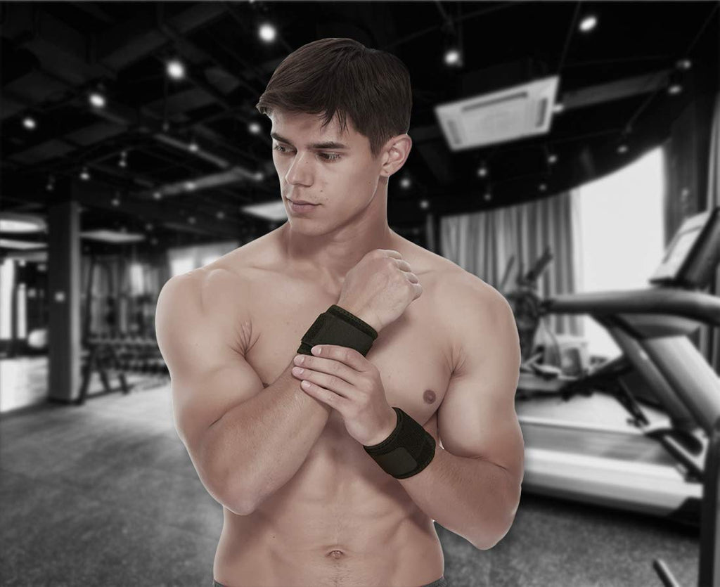 YUNYILAN 2 Pack Wrist Brace Adjustable Wrist Support Wrist Straps for Fitness Weightlifting, Tendonitis, Carpal Tunnel Arthritis, Wrist Wraps Wrist Pain Relief Highly Elastic (Black)