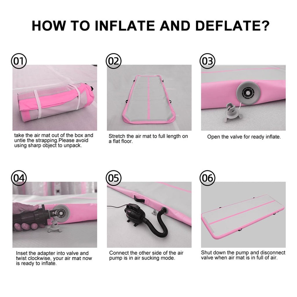 DAIRTRACK Inflatable Gymnastics Air Mat 10ft/13ft/16ft/20ft Tumble Track Tumbling Mats for Home Use/Gym/Training/Cheerleading/Yoga/Water