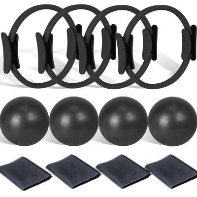 Pilates Ring and Ball Set Bulk, Pilates Equipment with 12 Inch Pilates Circle Rings, Small Yoga Balls, Resistance Bands, Pilate Essential Kit Bulk for Home Workouts Women, Pilates & Yoga Studio