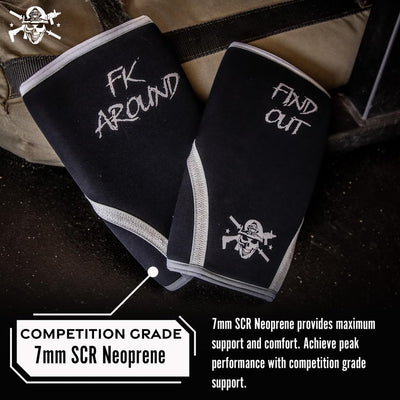 Knee Sleeves for Weightlifting & Powerlifting (7mm Pair) For Men & Women - Knee Wraps for Weight Lifting, Squats, Fitness, Gym Workout, Crossfit - IPF Approved Knee Compression Sleeve Support