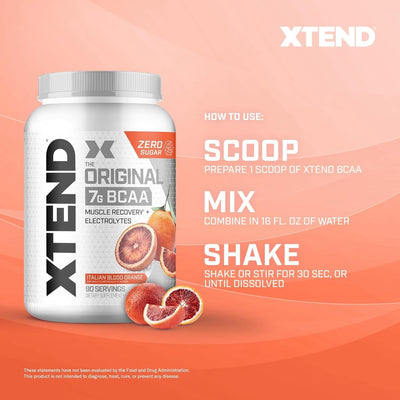 Xtend Original BCAA Powder 7g BCAA and 2.5g L-Glutamine, Sugar Free Post Workout Muscle Recovery Drink with Amino Acids for Men & Women, 30 Servings