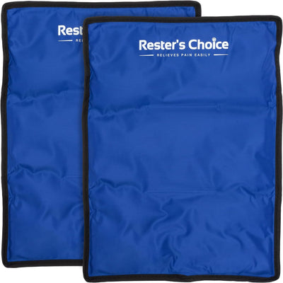 Rester's Choice Gel Cold & Hot Packs (2-Piece Set) Medium 5x10 in. Reusable Warm or Ice Packs for Injuries, Hip, Shoulder, Knee, Back Pain – Hot & Cold Compress for Swelling, Bruises, Surgery