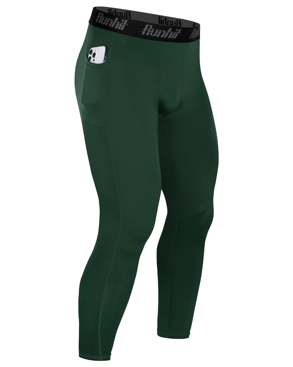 Runhit Mens Compression Pants Running Tights Pockets Sports Leggings Spandex Workout Cycling Athletic Thermal