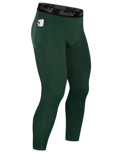 Runhit Mens Compression Pants Running Tights Pockets Sports Leggings Spandex Workout Cycling Athletic Thermal