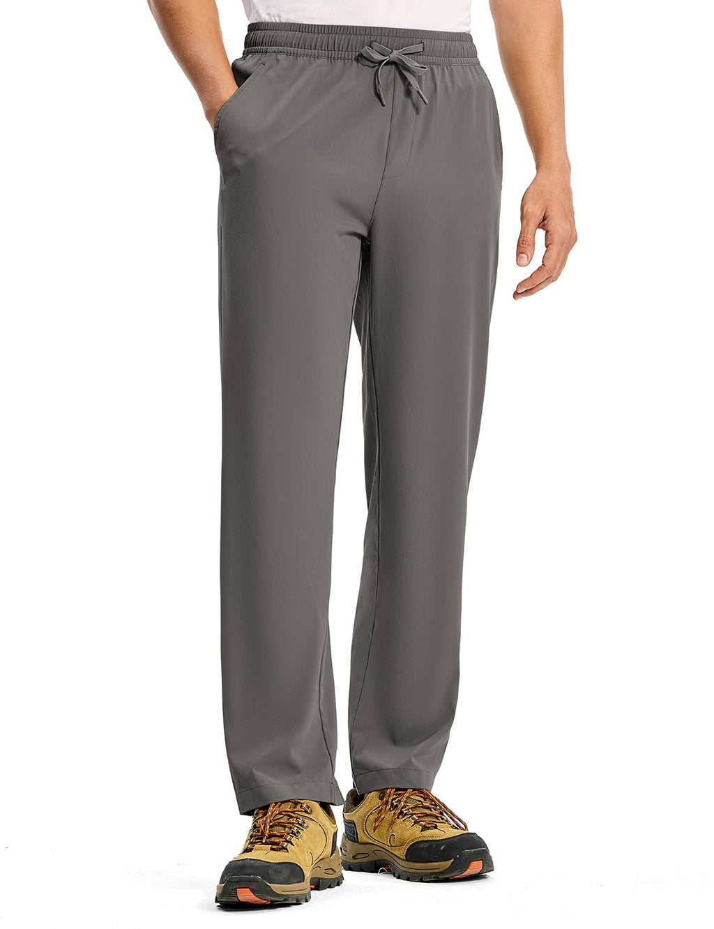 TBMPOY Mens Hiking Pants Lightweight Quick Dry 3 Pockets Travel Fishing Water-Resistant Athletic Workout Sweatpants