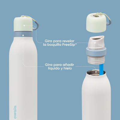 Owala FreeSip Twist Insulated Stainless Steel Water Bottle with Straw for Sports and Travel, BPA-Free, 24-oz, Purple/Purple (California Grapevine)