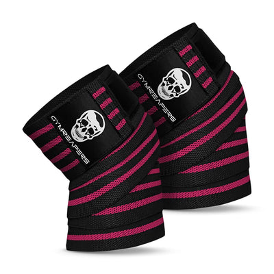 Gymreapers Knee Wraps for Squats and Powerlifting 72 Inch Compression Wraps with Strap for Men & Women Weightlifting Support