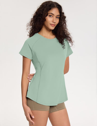 Loovoo Workout Tops for Women Loose Fit Breathable Activewear Cool Quick Dry Gym Athletic Tee Top