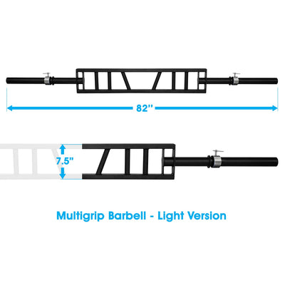 Yes4All Multi Grip Barbell & Cable Attachment - Swiss Bar, American Bar for Greater Range of Motion, with 2 Collars, Fits Olympic Weight Plates - Home Gym & Support Pressing, Lifting & Curls