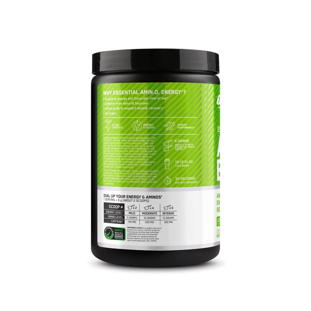 Optimum Nutrition Amino Energy - Pre Workout with Green Tea, BCAA, Amino Acids, Keto Friendly, Green Coffee Extract, Energy Powder - Watermelon, 30 Servings (Packaging May Vary)