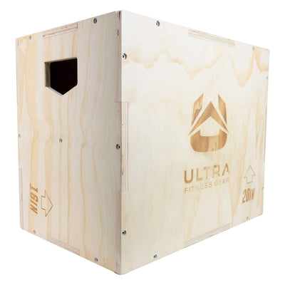 Ultra Fitness Gear Wooden Plyo Box, 31 Plyometric Jump Training Squat, Step Up, Jumps & More Workout Size S, M, L, XL