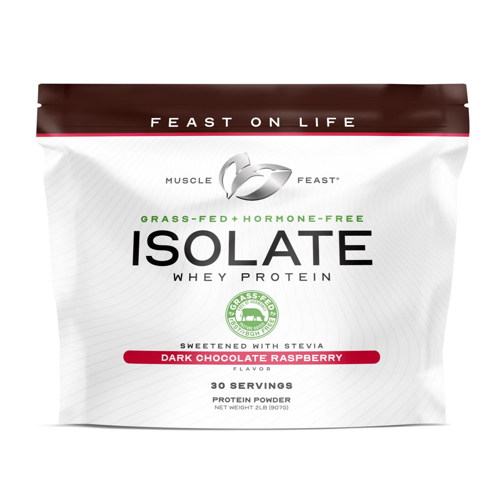 Muscle Feast Grass-Fed Whey Protein Isolate, All Natural Hormone Free Pasture Raised, Whey Isolate Protein Powder for Men and Women, Clean, Non-GMO & Gluten-Free, Isolate Protein - Unflavored, 5lb
