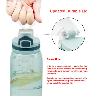 30oz Sport Water Bottle with Time Markers, Large Durable Gym Plastic Bottle Tritan BPA Free for Fitness, Outdoor Enthusiasts, Leakproof Gray (Pack of 1)