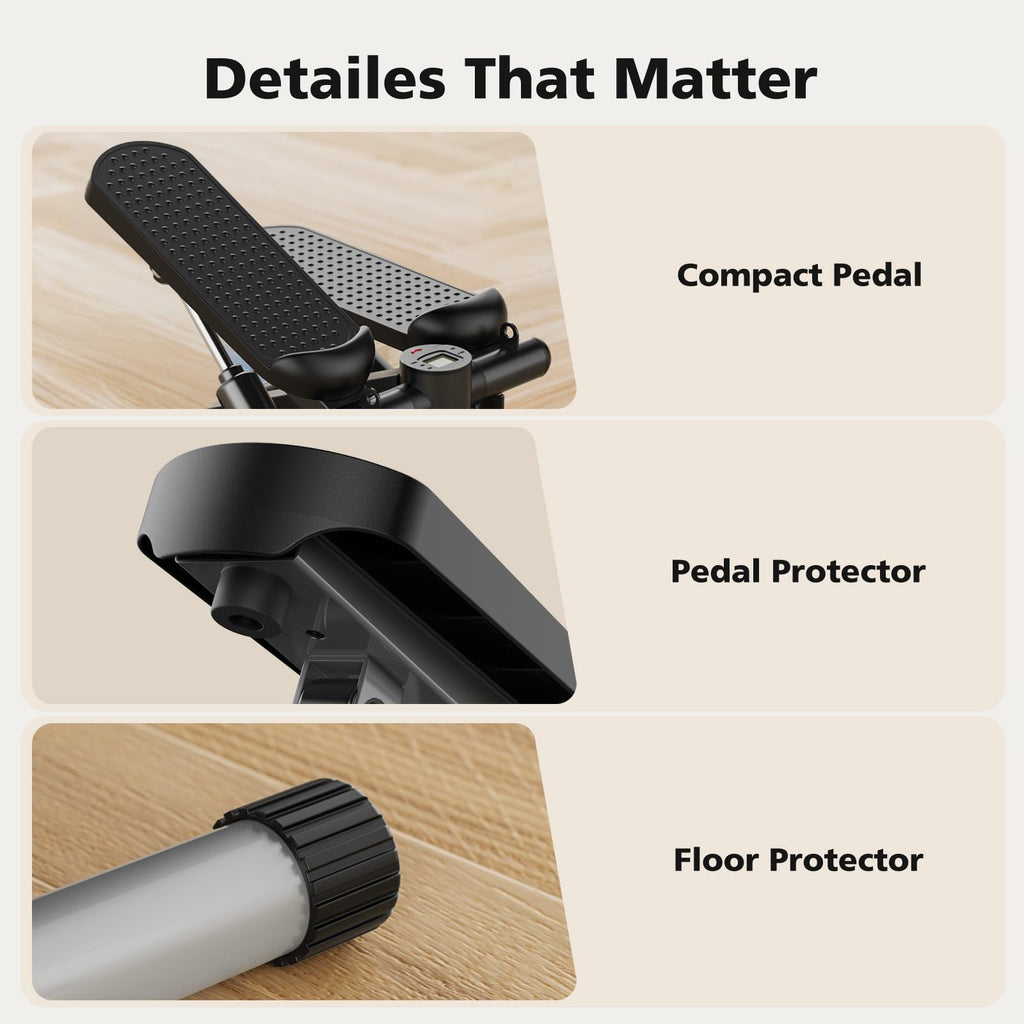 OLIXIS Steppers for Exercise at Home Workout Equipment, Mini Stepper Exercise Machine for Senior Citizens, Twist Stepper with Resistance Bands, Cardio Weight Loss Equipment Home Fitness