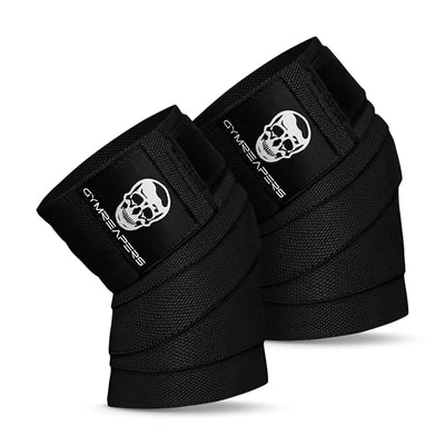 Gymreapers Knee Wraps for Squats and Powerlifting 72 Inch Compression Wraps with Strap for Men & Women Weightlifting Support