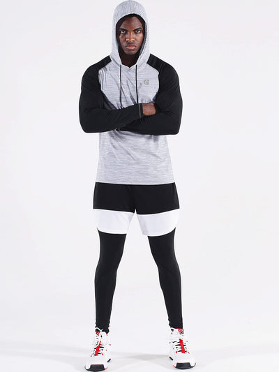 NELEUS Men's Dry Fit Athletic Shirt Workout Running Long Sleeve Shirts with Hoods