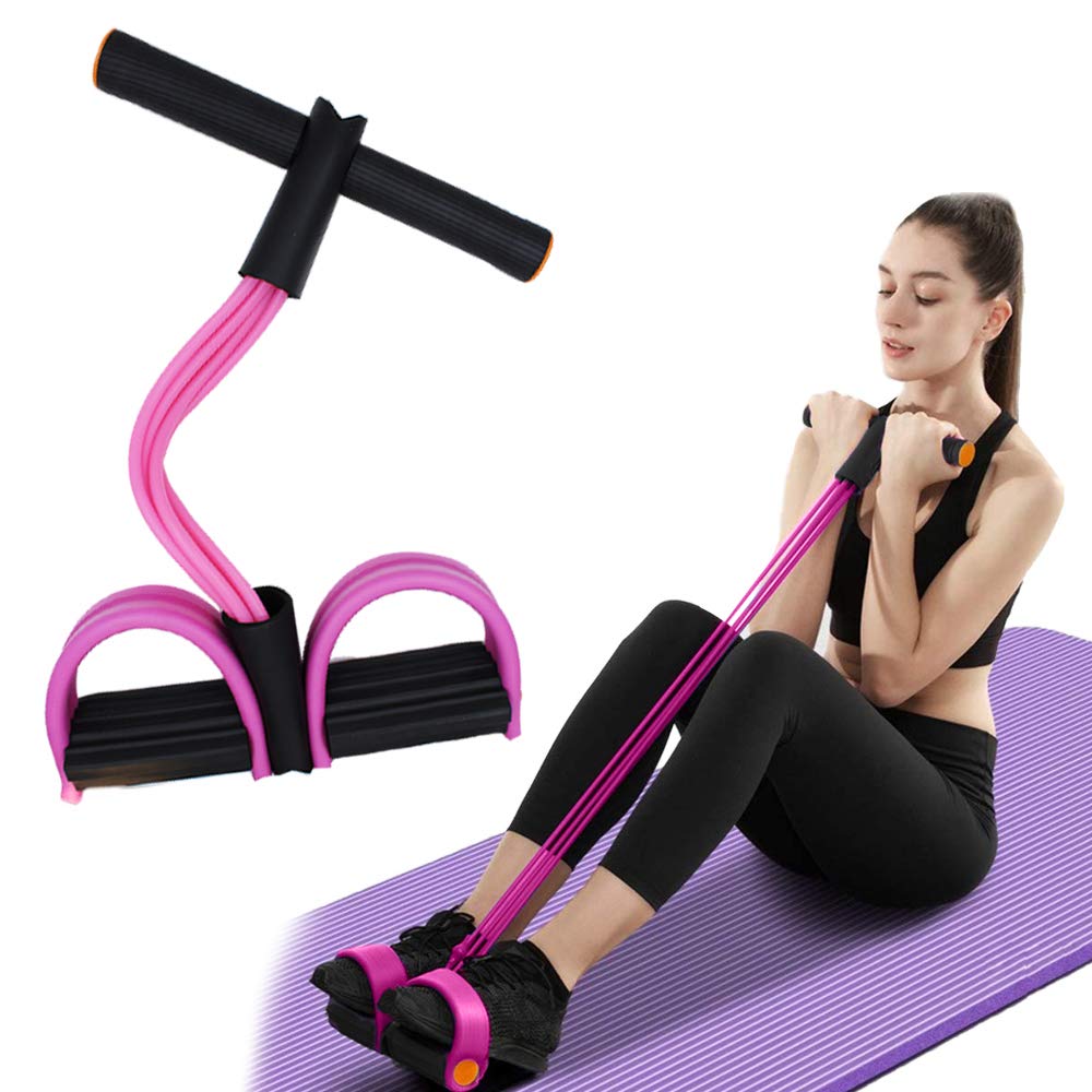 Multifunction Tension Rope, 6-Tube Elastic Yoga Pedal Puller Resistance Band, Natural Latex Tension Rope Fitness Equipment, for Abdomen/Waist/Arm/Leg Stretching Slimming Training