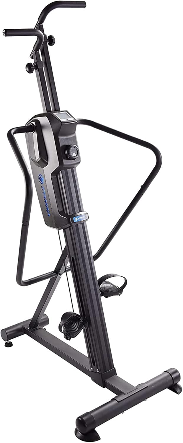 Stamina Products Cardio Climber Home Workout Fitness Exercise Machine with Smart Coaching, LCD Monitor, And Wheels for Easy Storage