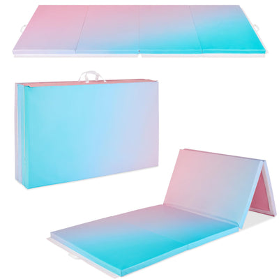 Best Choice Products 10ftx4ftx2in Folding Gym Mat 4-Panel Exercise Gymnastics Aerobics Workout Fitness Floor Mats w/Carrying Handles