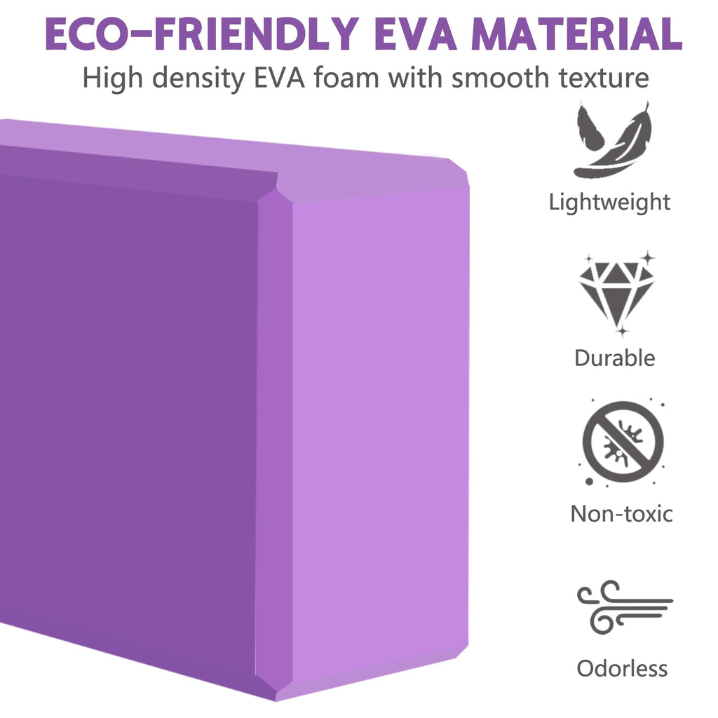 9"x6"x3" Yoga Blocks, Soft Non-Slip Surface Premium Foam Blocks, Supportive, Lightweight, Odor Resistant, Yoga Accessories for Pilates Meditation General Fitness Stretching Toning