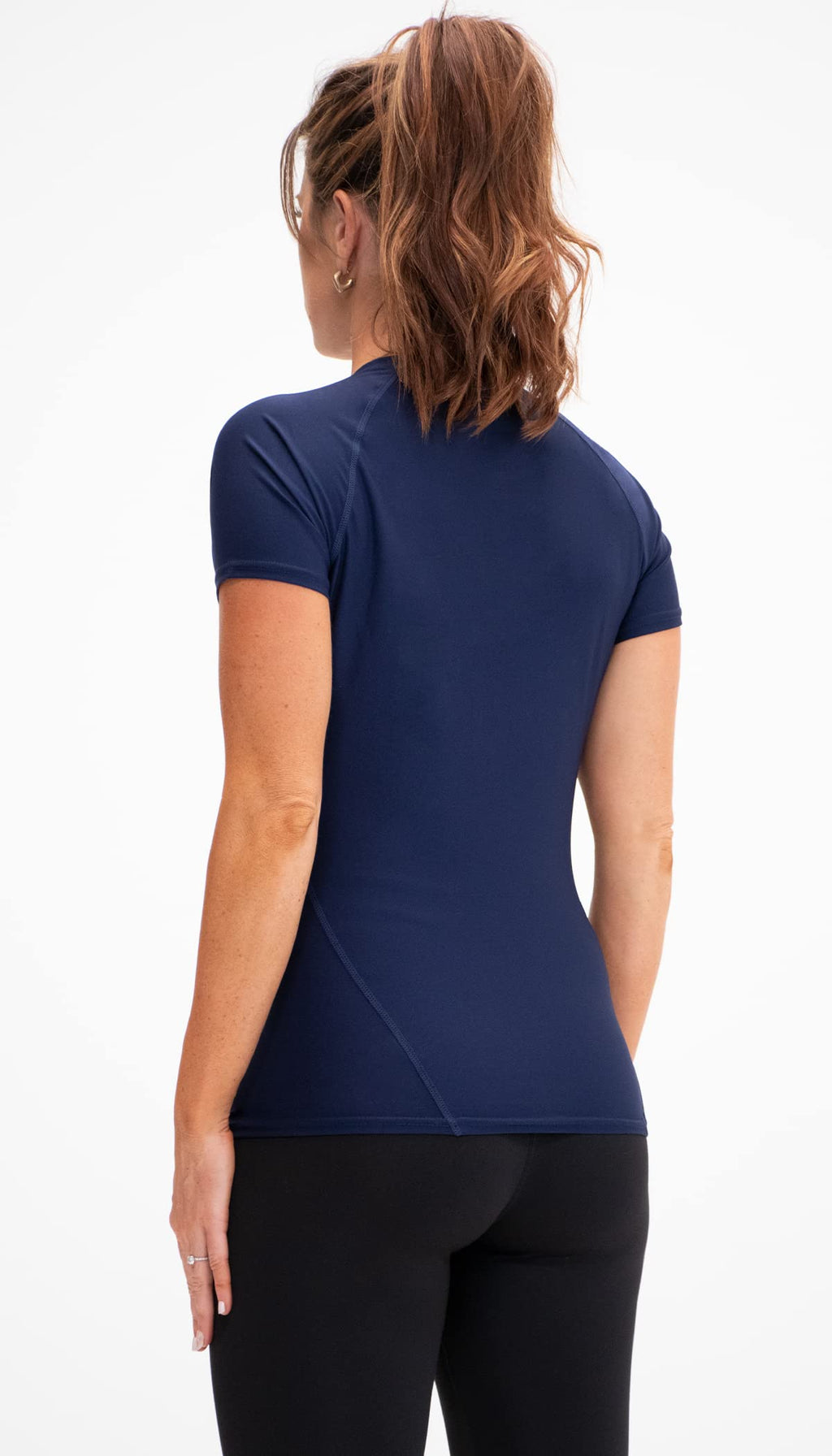 DEVOPS 3 Pack Women's Compression Shirt Dry Fit Short Sleeve Running Athletic T-Shirt Workout Tops