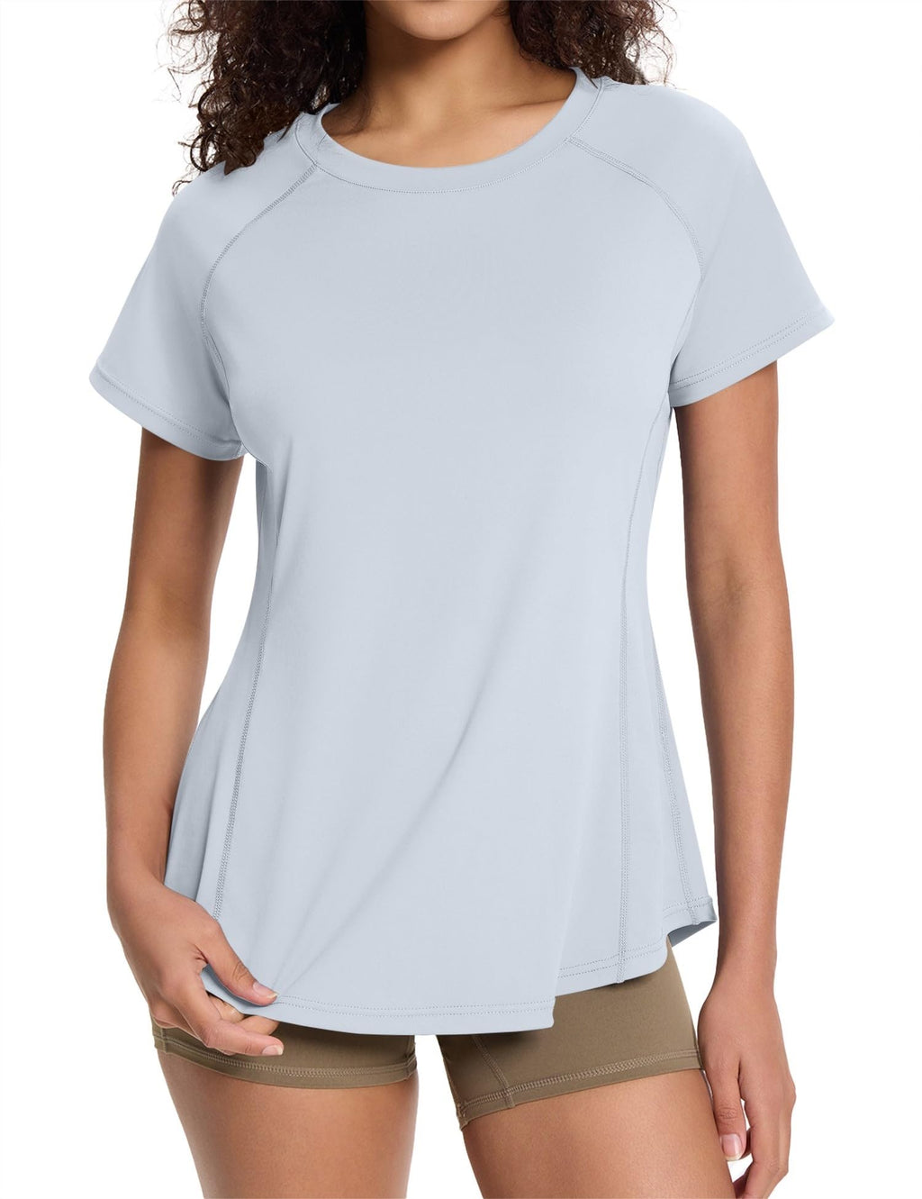 Loovoo Workout Tops for Women Loose Fit Breathable Activewear Cool Quick Dry Gym Athletic Tee Top