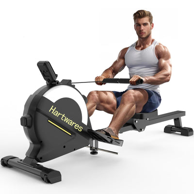 Rowing Machines for Home,Hartwares Magnetic Rowing Machine with 77lbs High Resistance Rowing Machine,16 Levels of Quiet Resistance,Rower Machine for Home Row Machine,App Compatible,LCD Monitor