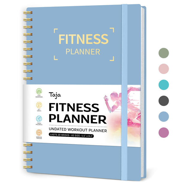 Fitness Workout Journal for Women & Men, A5(5.5" x 8.2") Workout Log Book Planner for Tracking, Progress, and Achieving Your Wellness Goals - Green