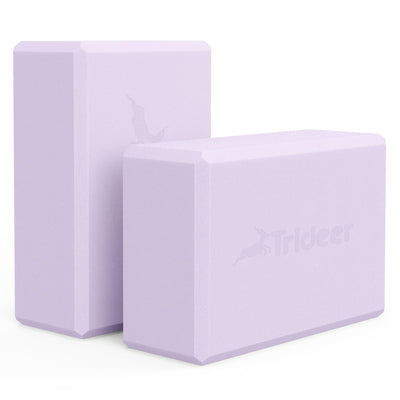 Trideer Yoga Blocks 2 Pack, Soft Non-Slip Foam Blocks with Beveled Edges for Alignment and Stretching in Yoga, Pilates, and Dance - Supportive, Lightweight, Odor Resistant, Latex-Free