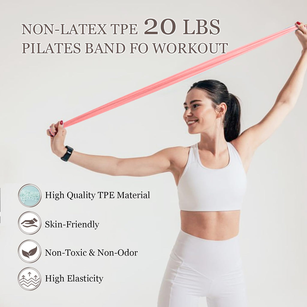 Pilates Equipment Kit for Home Workout, Pilates Ring and Ball Set with 2.2lb *2 Dumbbells, Fabric Resistance Bands, Tape Measure, Bag, Pilates Essentials Accessories for Women Yoga
