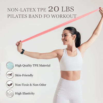 Pilates Equipment Kit for Home Workout, Pilates Ring and Ball Set with 2.2lb *2 Dumbbells, Fabric Resistance Bands, Tape Measure, Bag, Pilates Essentials Accessories for Women Yoga