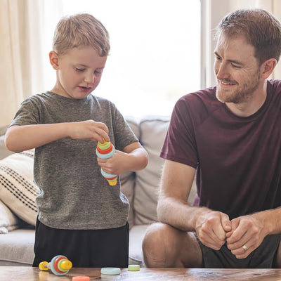Wooden Toy Dumbbell Set: Colorful Toddler Workout Equipment - Fun Exercise Weights for Children - Safe and Durable Kids Weight Set - Active Play and Fitness Habits - 2pc Kids Gym