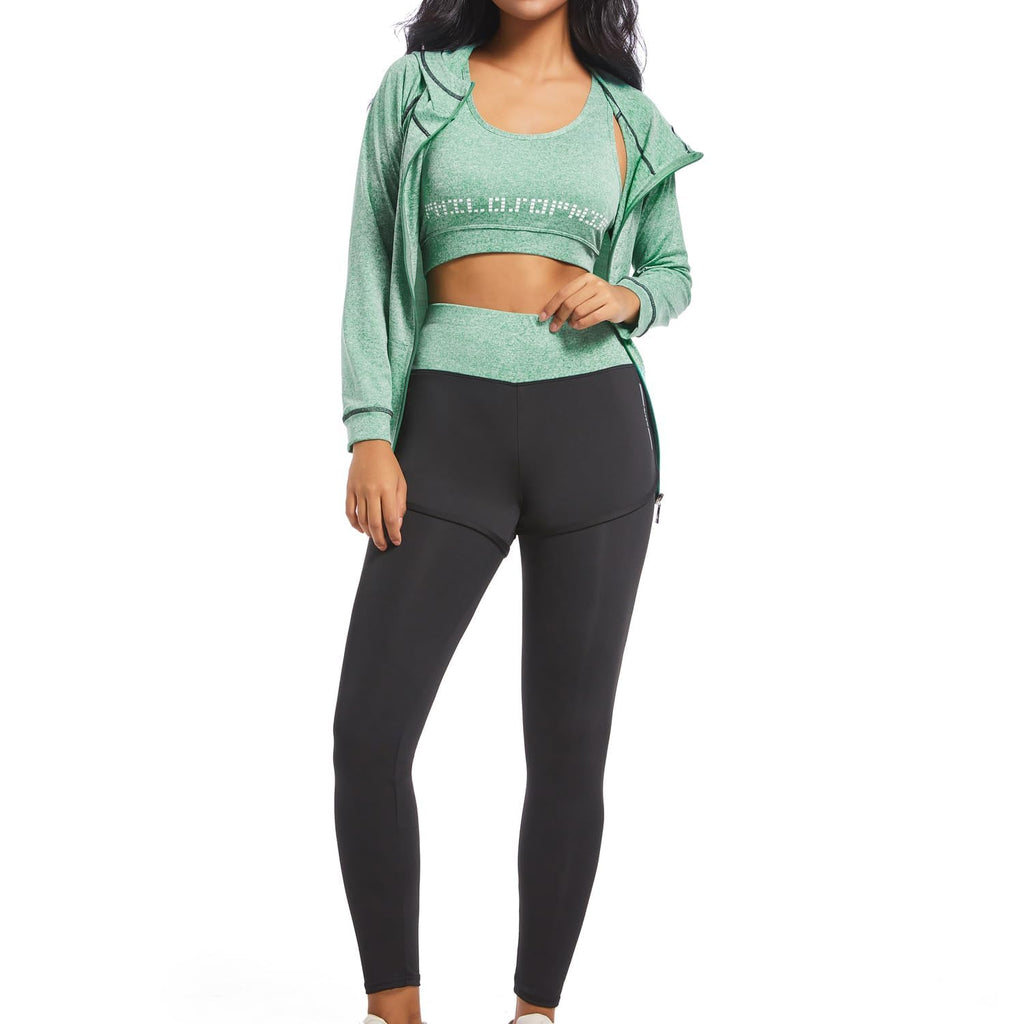 5pcs Workout Outfits for Women Athletic Sets Sport Suits Yoga Gym Fitness Exercise Clothes Jogging Tracksuits