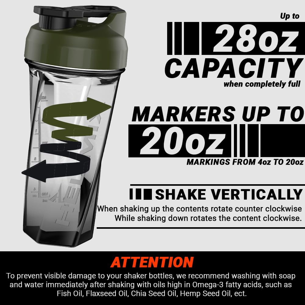 HELIMIX 2.0 Vortex Blender Shaker Bottle Holds upto 28oz | No Blending Ball or Whisk | USA Made | Portable Pre Workout Whey Protein Drink Shaker Cup | Mixes Cocktails Smoothies Shakes | Top Rack Safe