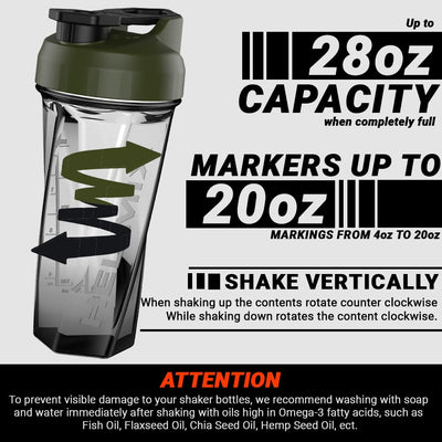 HELIMIX 2.0 Vortex Blender Shaker Bottle Holds upto 28oz | No Blending Ball or Whisk | USA Made | Portable Pre Workout Whey Protein Drink Shaker Cup | Mixes Cocktails Smoothies Shakes | Top Rack Safe