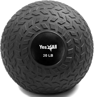 Yes4All Slam Balls, 10-40lb Weighted Ball Weight, Durable PVC Sand Filled Workout Dynamic Slam Ball for Core Strengthen