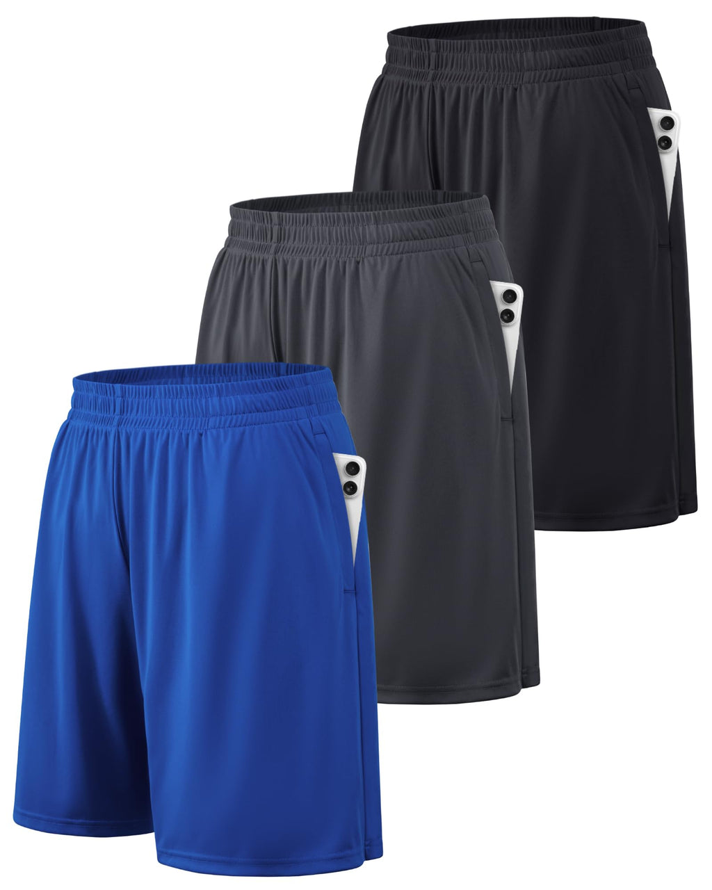 BALENNZ Athletic Shorts for Men with Pockets and Elastic Waistband Quick Dry Activewear