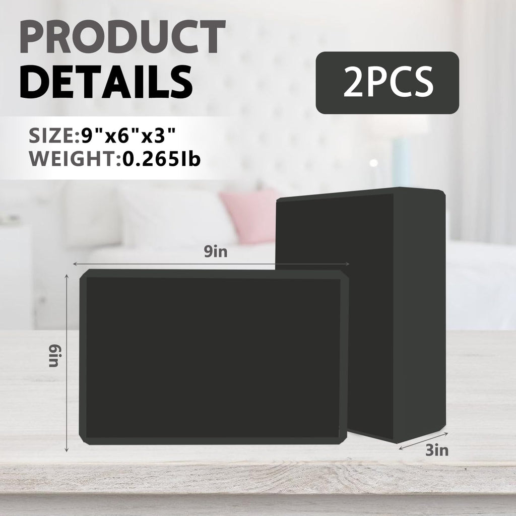 9"x6"x3" Yoga Blocks, Soft Non-Slip Surface Premium Foam Blocks, Supportive, Lightweight, Odor Resistant, Yoga Accessories for Pilates Meditation General Fitness Stretching Toning