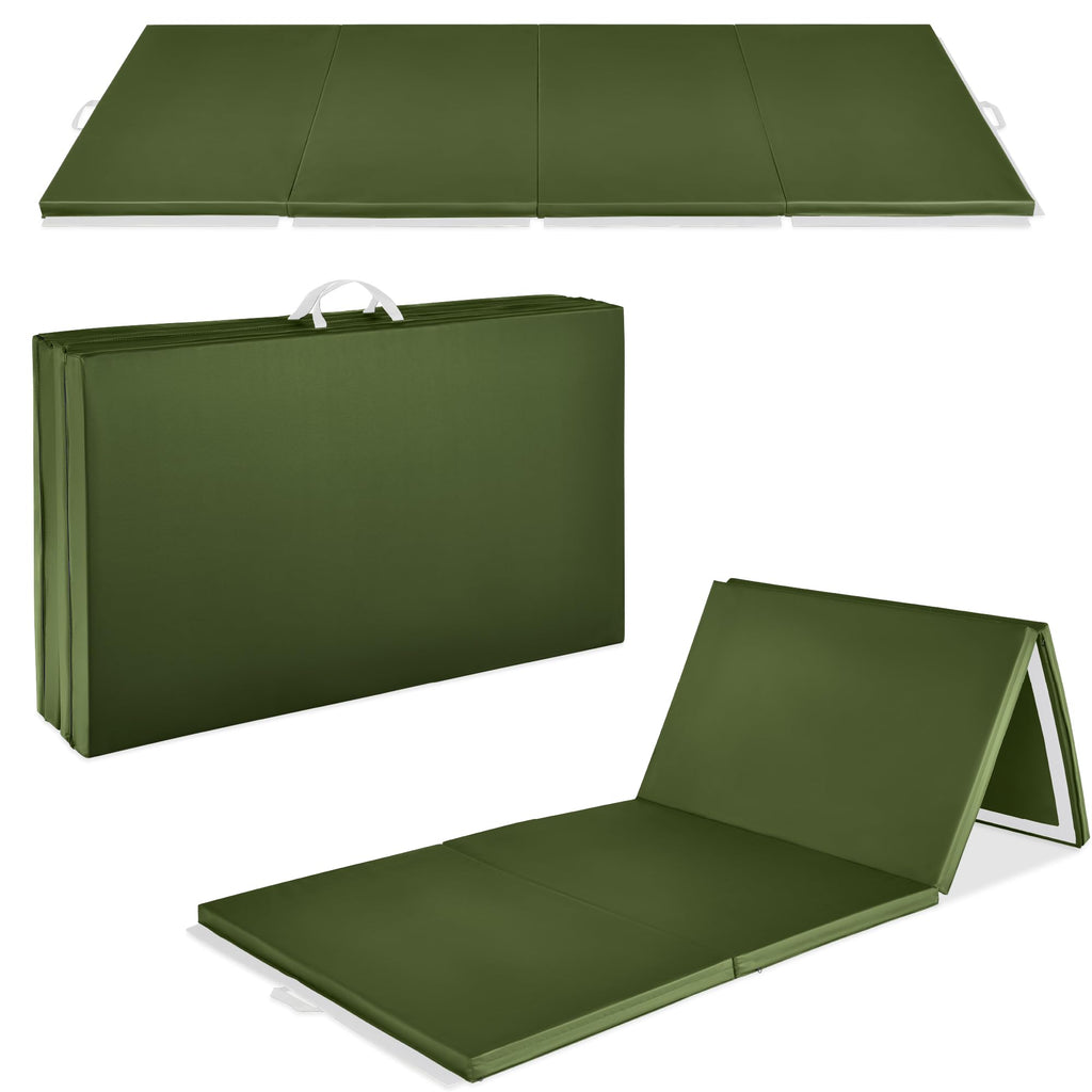 Best Choice Products 10ftx4ftx2in Folding Gym Mat 4-Panel Exercise Gymnastics Aerobics Workout Fitness Floor Mats w/Carrying Handles